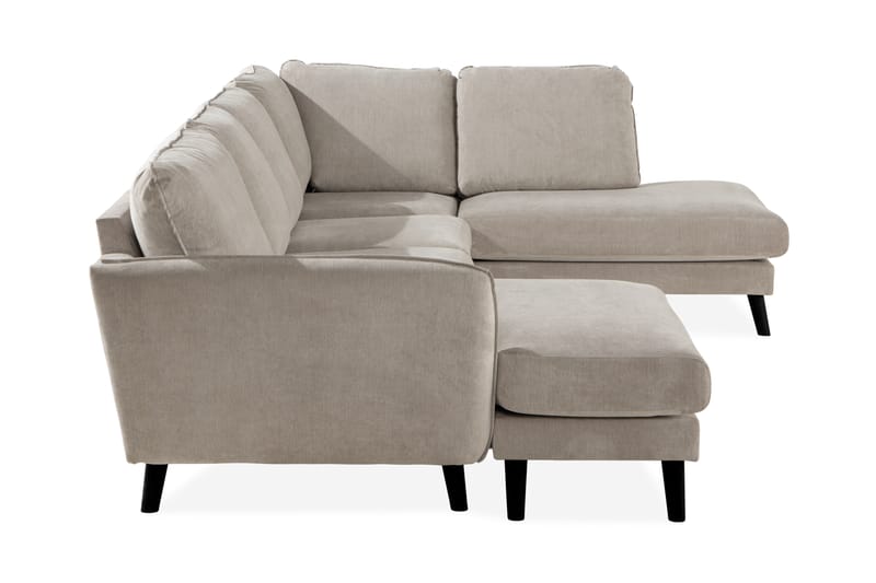 Trend Lyx 4-personers Højrevendt U-formet Sofa med Divan og Chaiselong i Stof - Beige - Møbler - Sofaer - U Sofa