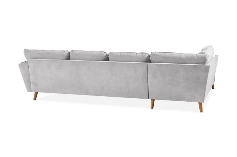 Trend Lyx 4-personers Venstrevendt U-formet Sofa med Divan og Chaiselong i Stof - Lysegrå - Møbler - Sofaer - U Sofa