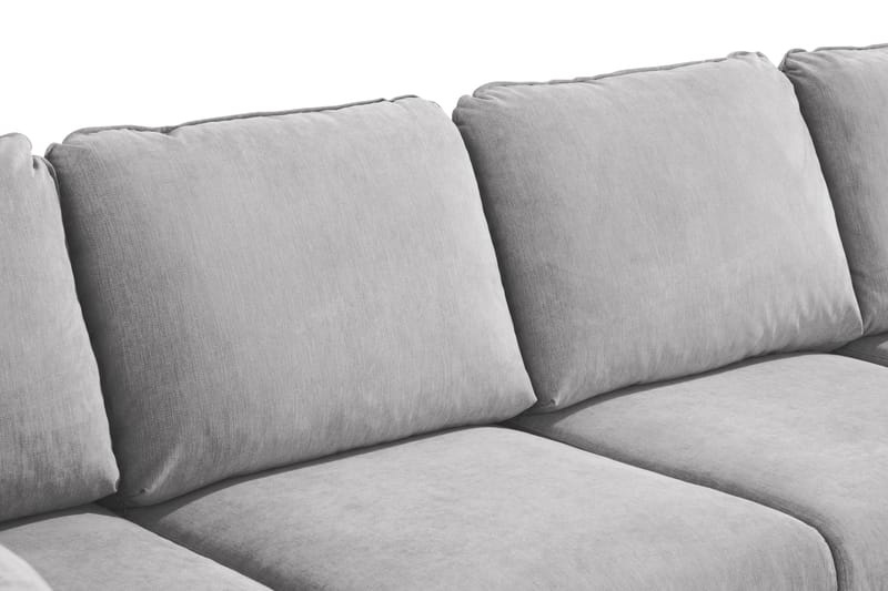 Trend Lyx 4-personers Venstrevendt U-formet Sofa med Divan og Chaiselong i Stof - Lysegrå - Møbler - Sofaer - U Sofa