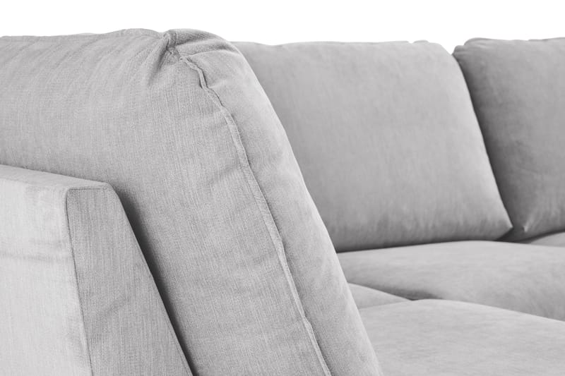 Trend Lyx 4-personers Venstrevendt U-formet Sofa med Divan og Chaiselong i Stof - Lysegrå - Møbler - Sofaer - U Sofa