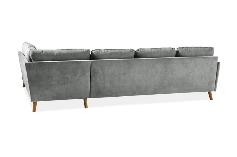 Trend Lyx 4-personers Højrevendt U-formet Sofa med Divan og Chaiselong i Stof - Grå - Møbler - Sofaer - U Sofa