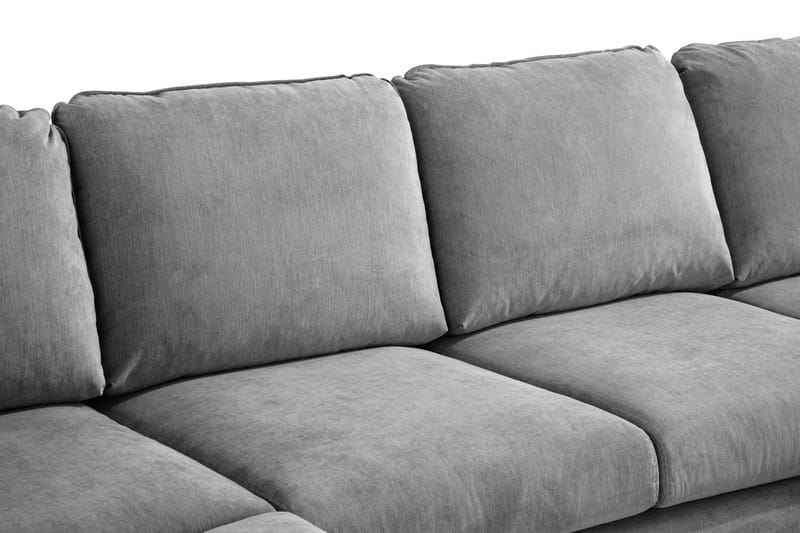 Trend Lyx 4-personers Højrevendt U-formet Sofa med Divan og Chaiselong i Stof - Grå - Møbler - Sofaer - U Sofa