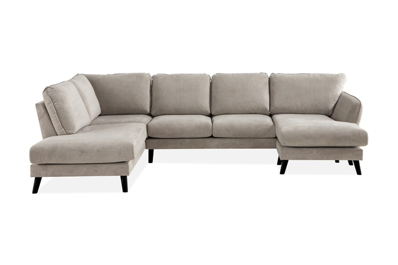 Trend Lyx 4-personers Venstrevendt U-formet Sofa med Divan og Chaiselong i Stof - Beige - Møbler - Sofaer - U Sofa