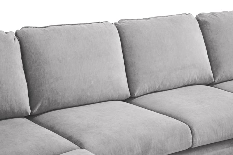 Trend Lyx 4-personers Venstrevendt U-formet Sofa med Divan og Chaiselong i Stof - Lysegrå - Møbler - Sofaer - U Sofa