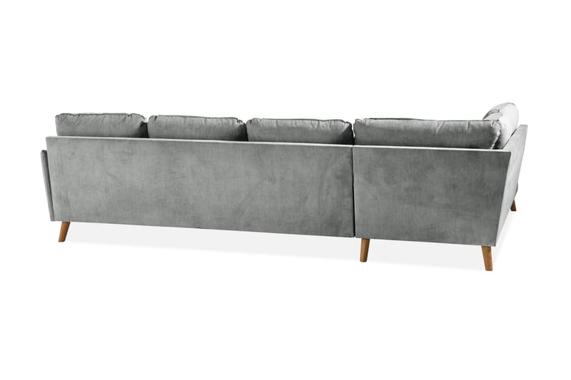 Trend Lyx 4-personers Venstrevendt U-formet Sofa med Divan og Chaiselong i Stof - Grå - Møbler - Sofaer - Lædersofaer