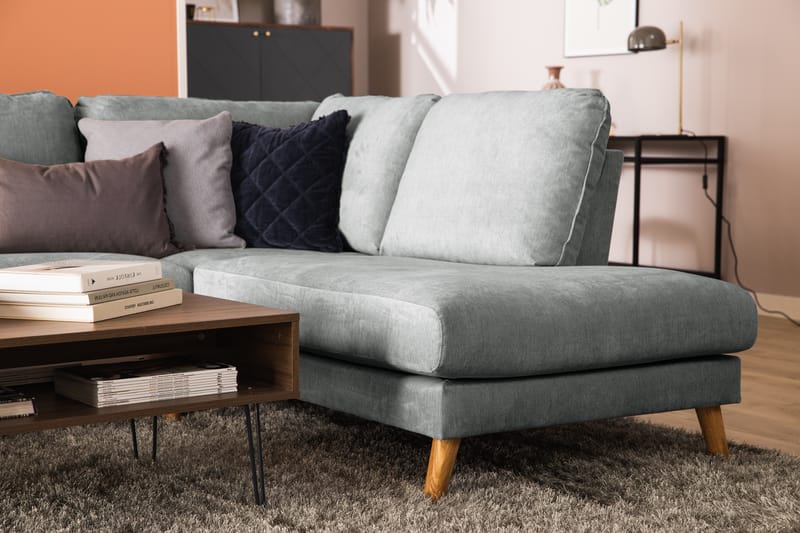 Trend Lyx 4-personers Højrevendt U-formet Sofa med Divan og Chaiselong i Stof - Grå - Møbler - Sofaer - U Sofa