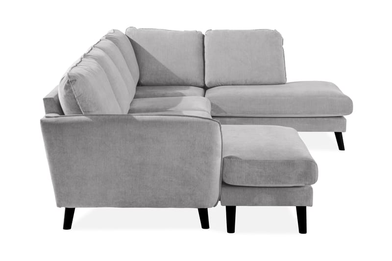 Trend Lyx 4-personers Højrevendt U-formet Sofa med Divan og Chaiselong i Stof - Lysegrå - Møbler - Sofaer - U Sofa