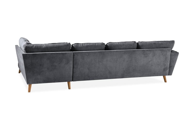 Trend Lyx 4-personers Højrevendt U-formet Sofa med Divan og Chaiselong i Stof - Mørkegrå - Møbler - Sofaer - U Sofa