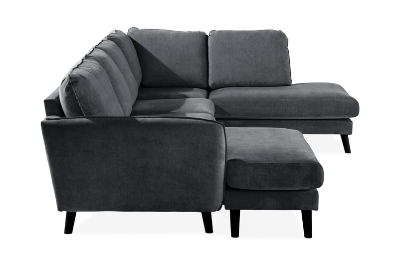 Trend Lyx 4-personers Højrevendt U-formet Sofa med Divan og Chaiselong i Stof - Mørkegrå - Møbler - Sofaer - U Sofa