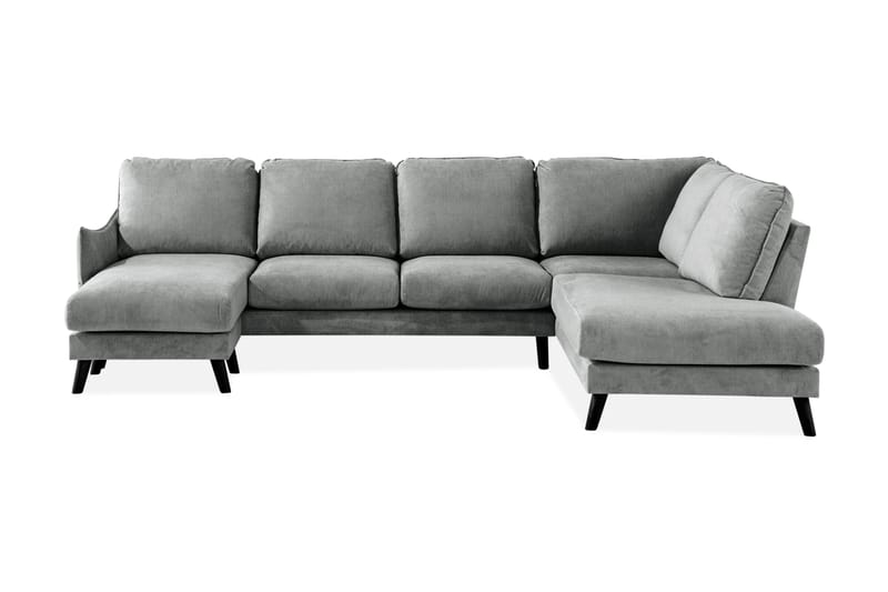 Trend Lyx 4-personers Højrevendt U-formet Sofa med Divan og Chaiselong i Stof - Grå - Møbler - Sofaer - U Sofa