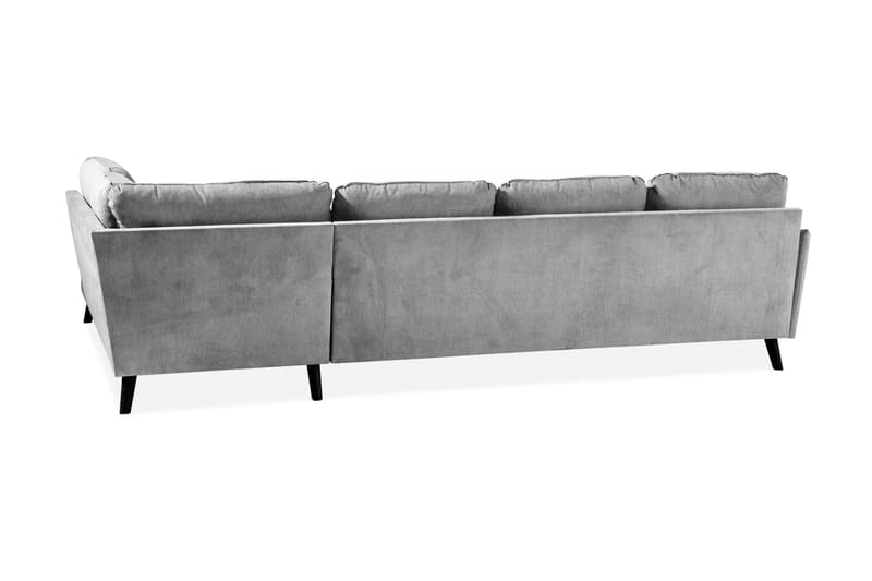 Trend Lyx 4-personers Højrevendt U-formet Sofa med Divan og Chaiselong i Stof - Grå - Møbler - Sofaer - U Sofa