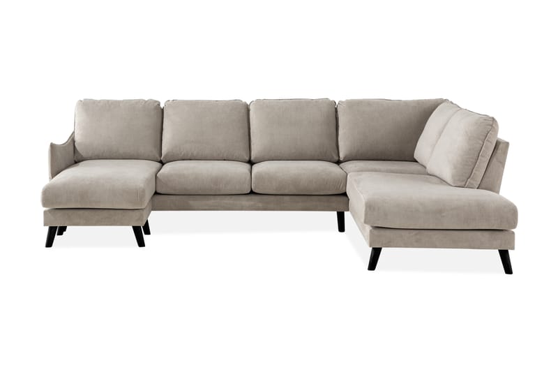 Trend Lyx 4-personers Højrevendt U-formet Sofa med Divan og Chaiselong i Stof - Beige - Møbler - Sofaer - U Sofa