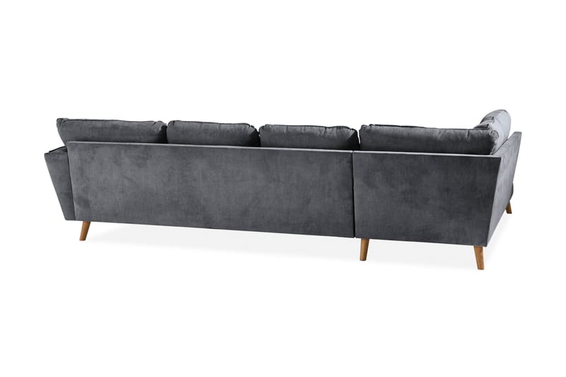 Trend Lyx 4-personers Venstrevendt U-formet Sofa med Divan og Chaiselong i Stof - Mørkegrå - Møbler - Sofaer - U Sofa