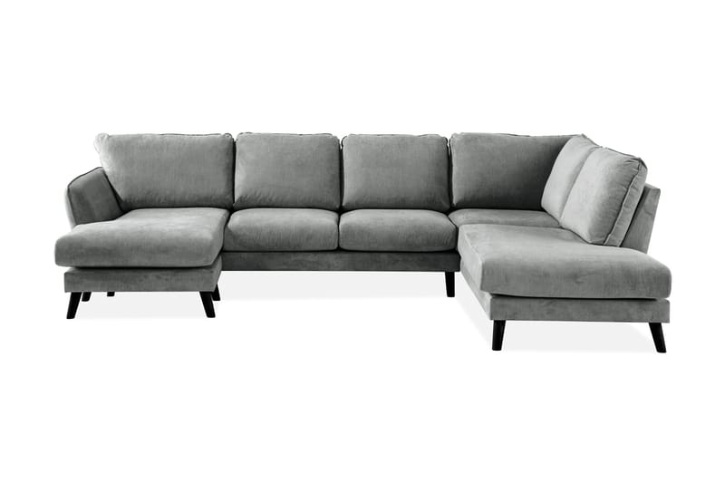 Trend Lyx 4-personers Højrevendt U-formet Sofa med Divan og Chaiselong i Stof - Grå - Møbler - Sofaer - U Sofa