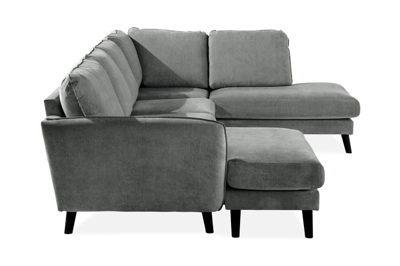 Trend Lyx 4-personers Højrevendt U-formet Sofa med Divan og Chaiselong i Stof - Grå - Møbler - Sofaer - U Sofa