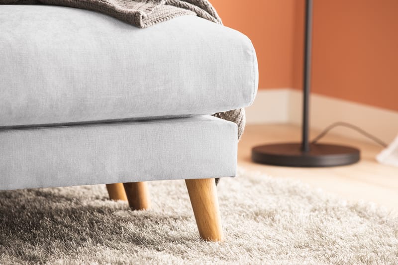 Trend Lyx 4-personers Venstrevendt U-formet Sofa med Divan og Chaiselong i Stof - Lysegrå - Møbler - Sofaer - U Sofa