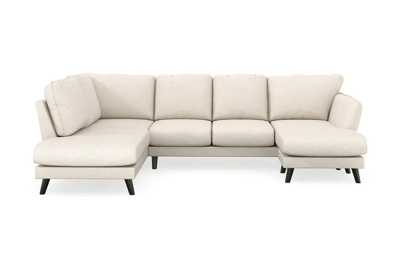 Trend Lyx 4-personers Højrevendt U-formet Sofa med Divan og Chaiselong i Stof, Beige