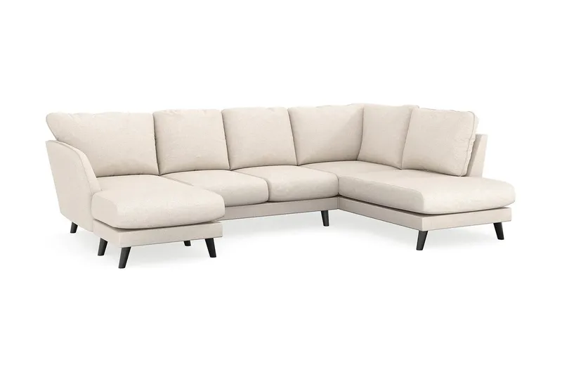 Trend Lyx 4-personers Venstrevendt U-formet Sofa med Divan og Chaiselong i Stof - Beige - Møbler - Sofaer - U Sofa