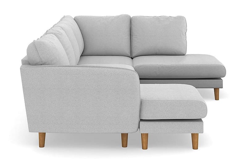 Trend Lyx 4-personers Venstrevendt U-formet Sofa med Divan og Chaiselong i Stof - Lysegrå - Møbler - Sofaer - U Sofa
