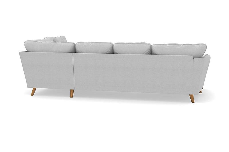 Trend Lyx 4-personers Venstrevendt U-formet Sofa med Divan og Chaiselong i Stof - Lysegrå - Møbler - Sofaer - U Sofa