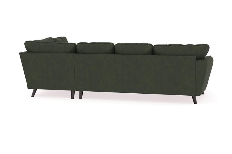Trend Lyx 4-personers Venstrevendt U-formet Sofa med Divan og Chaiselong i Manchester - Mørkegrøn - Møbler - Sofaer - U Sofa