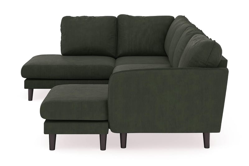 Trend Lyx 4-personers Højrevendt U-formet Sofa med Divan og Chaiselong i Manchester - Mørkegrøn - Møbler - Sofaer - U Sofa