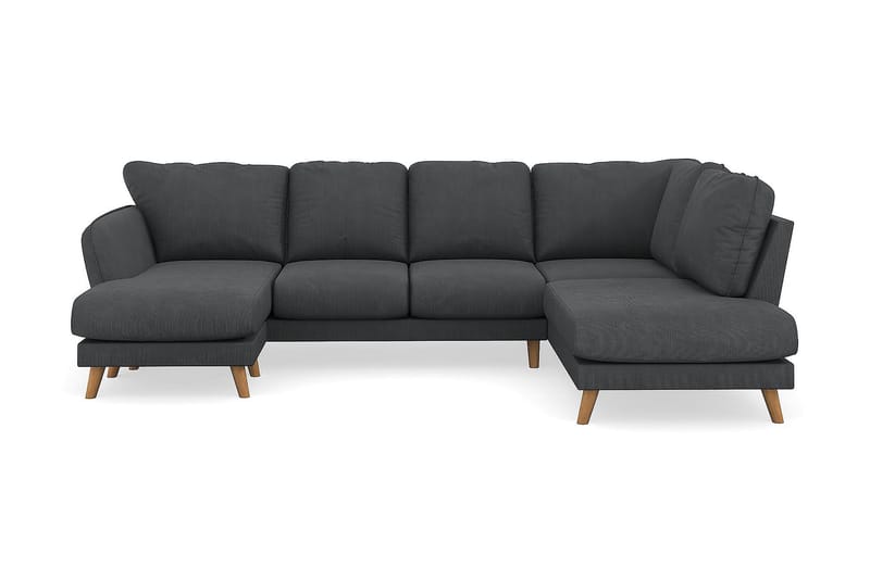 Trend Lyx 4-personers Venstrevendt U-formet Sofa med Divan og Chaiselong i Manchester - Mørkegrå - Møbler - Sofaer - U Sofa