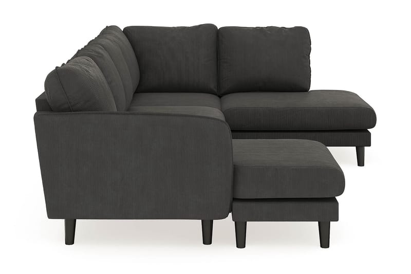 Trend Lyx 4-personers Venstrevendt U-formet Sofa med Divan og Chaiselong i Manchester - Mørkegrå - Møbler - Sofaer - U Sofa