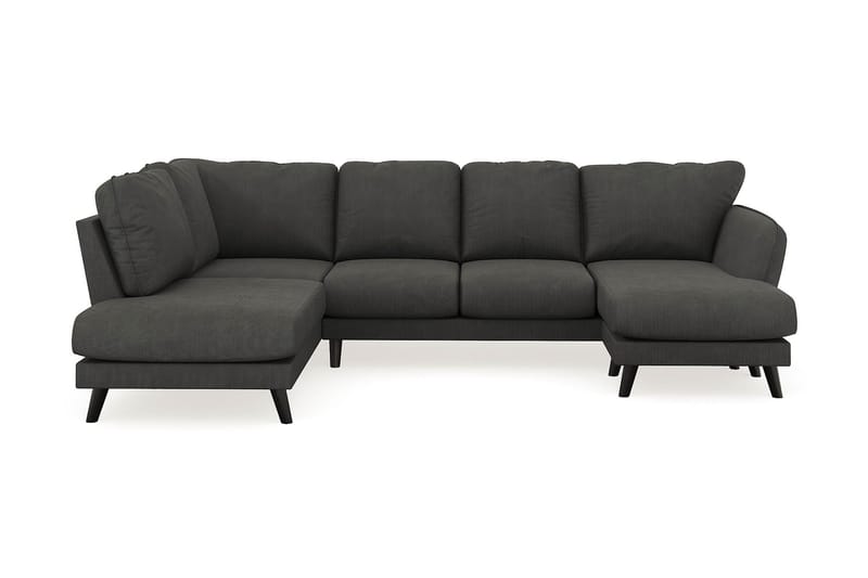 Trend Lyx 4-personers Højrevendt U-formet Sofa med Divan og Chaiselong i Manchester - Mørkegrå - Møbler - Sofaer - U Sofa