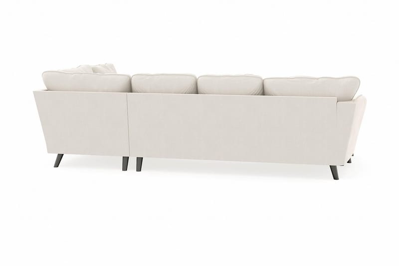 Trend Lyx 4-personers Venstrevendt U-formet Sofa med Divan og Chaiselong i Fløjl - Cremehvid - Møbler - Sofaer - U Sofa