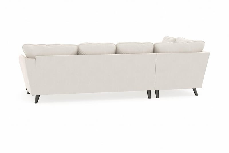 Trend Lyx 4-personers Højrevendt U-formet Sofa med Divan og Chaiselong i Fløjl - Cremehvid - Møbler - Sofaer - U Sofa