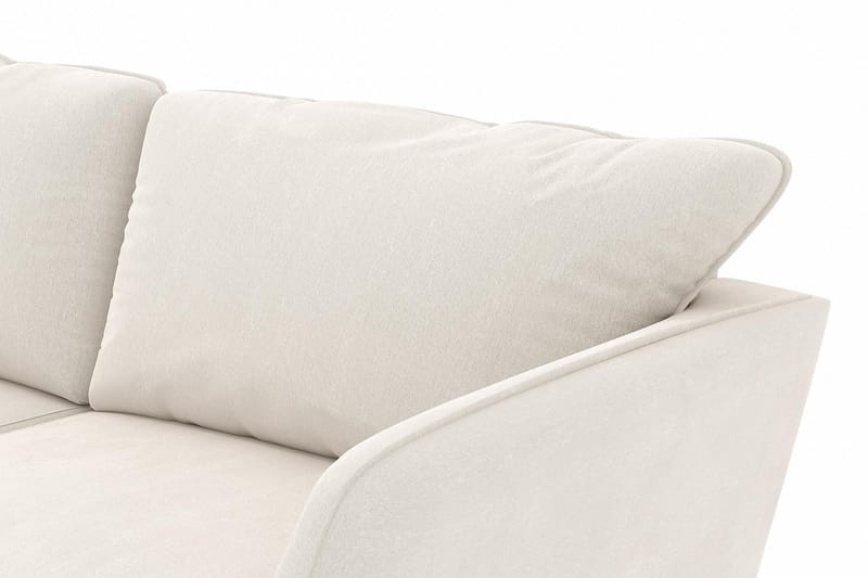 Trend Lyx 4-personers Højrevendt U-formet Sofa med Divan og Chaiselong i Fløjl - Cremehvid - Møbler - Sofaer - U Sofa