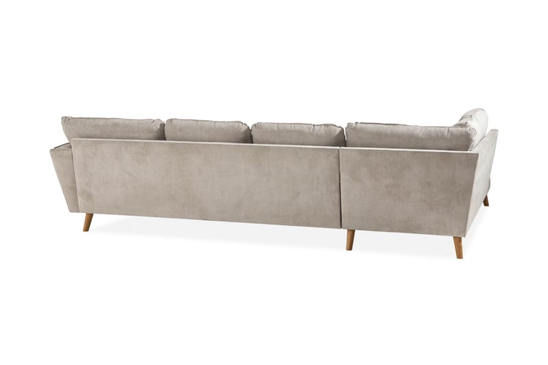 Trend Lyx 4-personers Venstrevendt U-formet Sofa med Divan og Chaiselong i Stof - Beige - Møbler - Sofaer - U Sofa