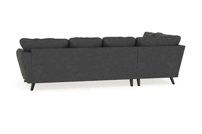 Trend Lyx 4-personers Højrevendt U-formet Sofa med Divan og Chaiselong i Manchester - Mørkegrå - Møbler - Sofaer - U Sofa