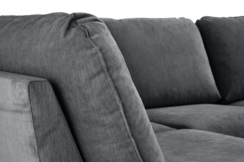 Trend Lyx 4-personers Venstrevendt U-formet Sofa med Divan og Chaiselong i Stof - Mørkegrå - Møbler - Sofaer - U Sofa