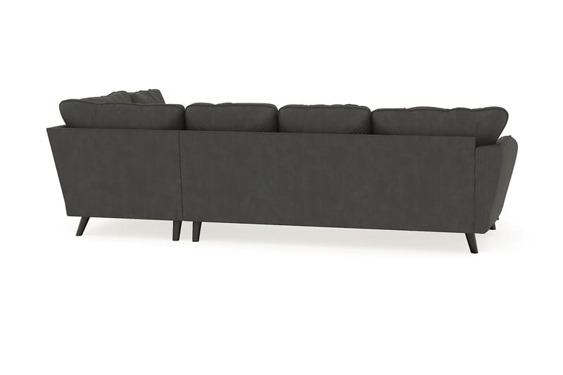 Trend Lyx 4-personers Venstrevendt U-formet Sofa med Divan og Chaiselong i Manchester - Mørkegrå - Møbler - Sofaer - U Sofa
