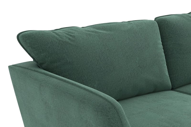 Trend Lyx 4-personers Venstrevendt U-formet Sofa med Divan og Chaiselong i Fløjl - Mørkegrøn - Møbler - Sofaer - U Sofa
