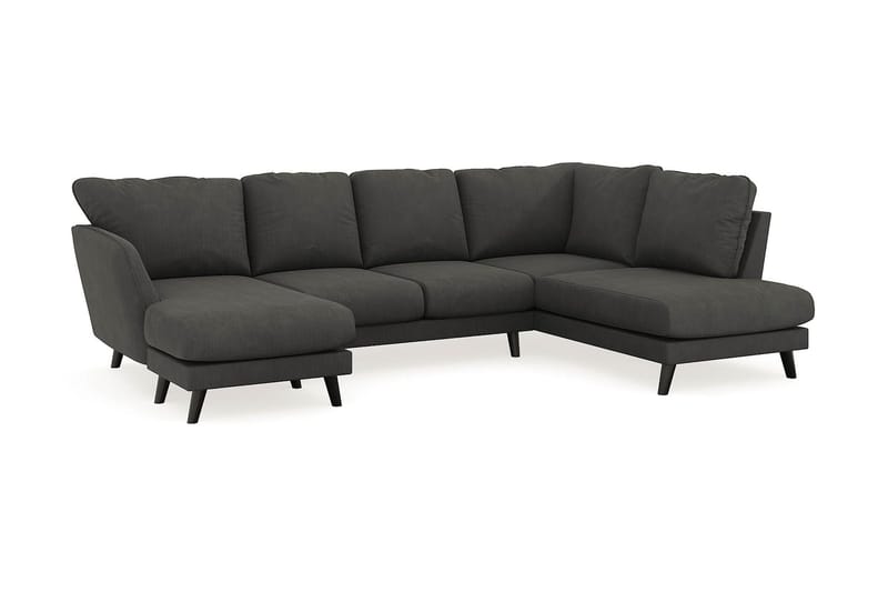 Trend Lyx 4-personers Venstrevendt U-formet Sofa med Divan og Chaiselong i Manchester - Mørkegrå - Møbler - Sofaer - U Sofa