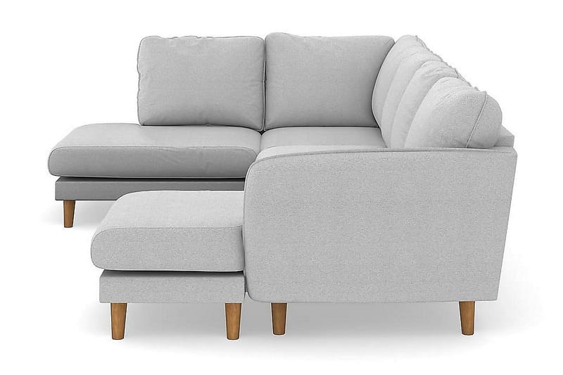 Trend Lyx 4-personers Højrevendt U-formet Sofa med Divan og Chaiselong i Stof - Lysegrå - Møbler - Sofaer - U Sofa
