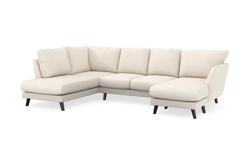 Trend Lyx 4-personers Højrevendt U-formet Sofa med Divan og Chaiselong i Manchester - Beige - Møbler - Sofaer - U Sofa