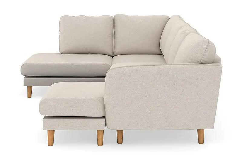 Trend Lyx 4-personers Højrevendt U-formet Sofa med Divan og Chaiselong i Stof - Beige - Møbler - Sofaer - U Sofa