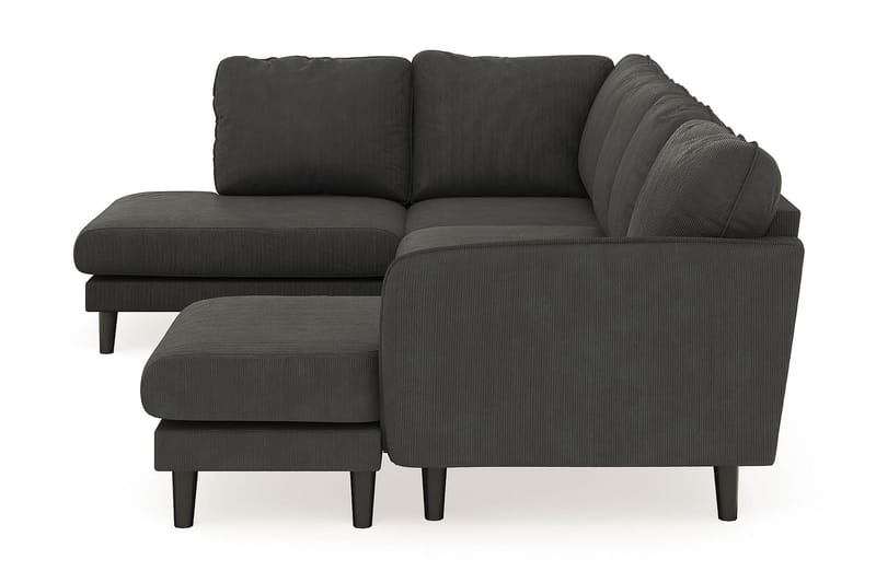 Trend Lyx 4-personers Højrevendt U-formet Sofa med Divan og Chaiselong i Manchester - Mørkegrå - Møbler - Sofaer - U Sofa