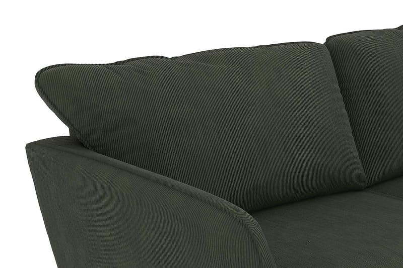 Trend Lyx 4-personers Venstrevendt U-formet Sofa med Divan og Chaiselong i Manchester - Mørkegrøn - Møbler - Sofaer - U Sofa