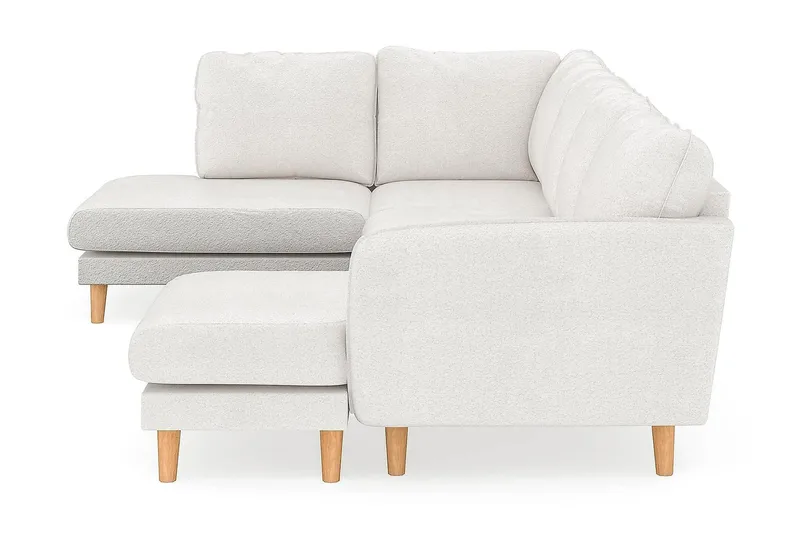 Trend Lyx 4-personers Højrevendt U-formet Sofa med Divan og Chaiselong i Bouclé - Hvid - Møbler - Sofaer - U Sofa