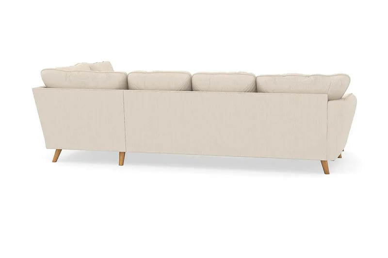 Trend Lyx 4-personers Højrevendt U-formet Sofa med Divan og Chaiselong i Manchester - Beige - Møbler - Sofaer - U Sofa