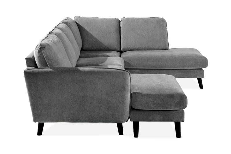 Trend Lyx 4-personers Højrevendt U-formet Sofa med Divan og Chaiselong i Stof - Grå - Møbler - Sofaer - U Sofa