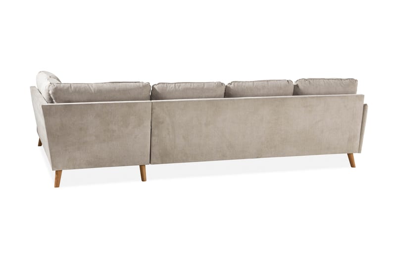 Trend Lyx 4-personers Højrevendt U-formet Sofa med Divan og Chaiselong i Stof - Beige - Møbler - Sofaer - U Sofa