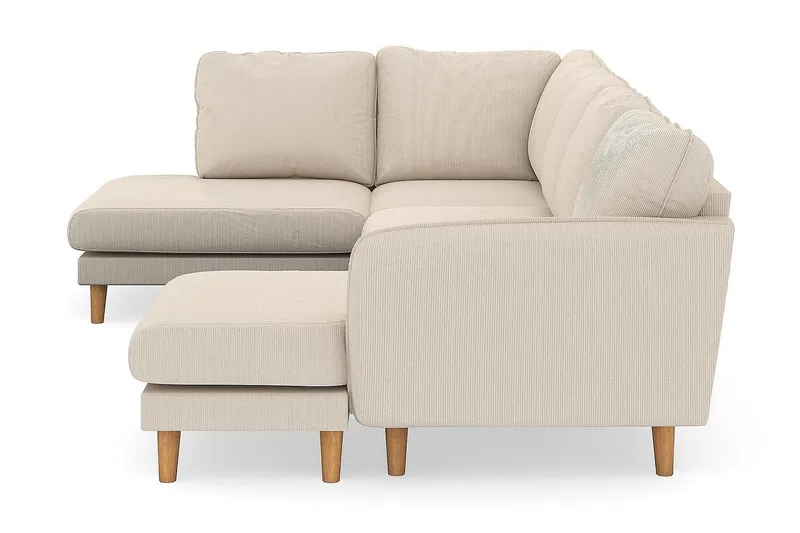 Trend Lyx 4-personers Højrevendt U-formet Sofa med Divan og Chaiselong i Manchester - Beige - Møbler - Sofaer - U Sofa