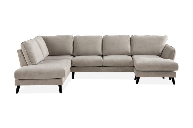 Trend Lyx 4-personers Venstrevendt U-formet Sofa med Divan og Chaiselong i Stof, Beige