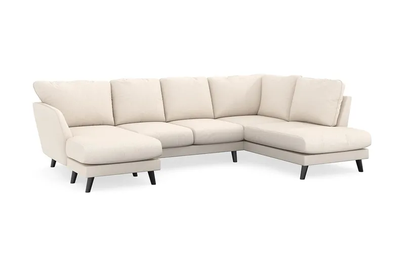 Trend Lyx 4-personers Venstrevendt U-formet Sofa med Divan og Chaiselong i Manchester - Beige - Møbler - Sofaer - U Sofa